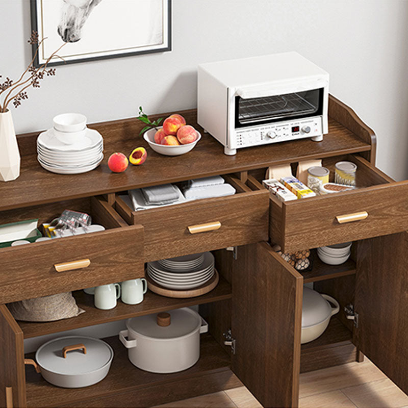 Modern Style Sideboard Wooden Dining Server with Drawer and Doors