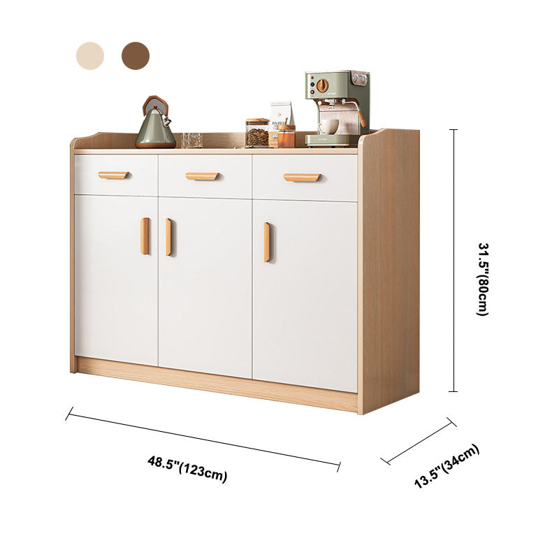 Modern Style Sideboard Wooden Dining Server with Drawer and Doors