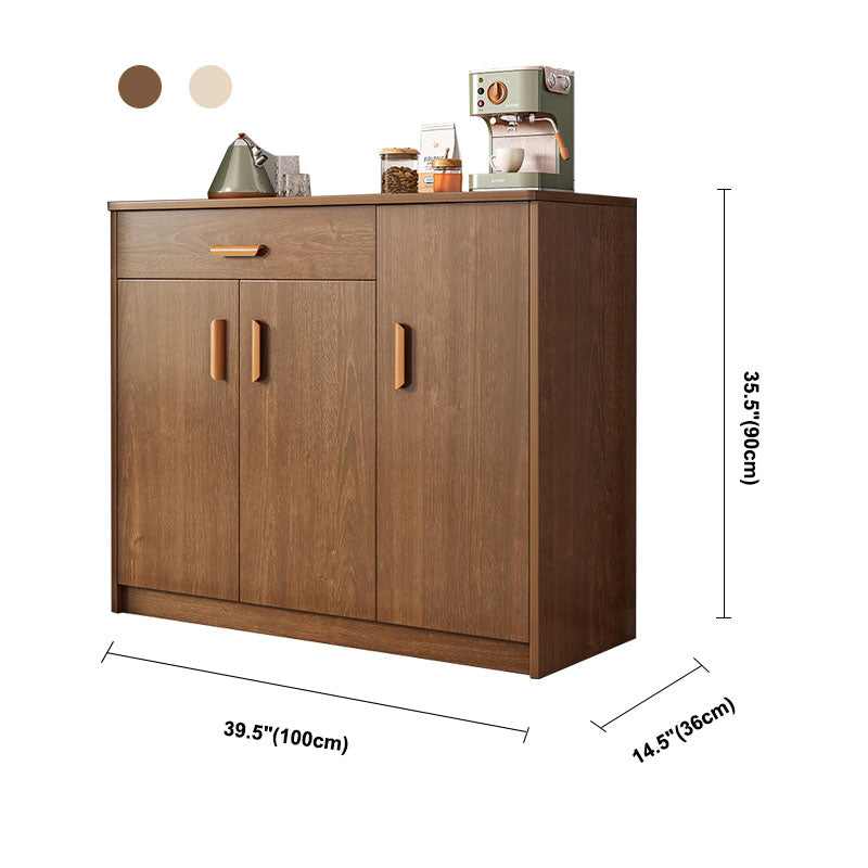 Modern Style Sideboard Wooden Dining Server with Drawer and Doors