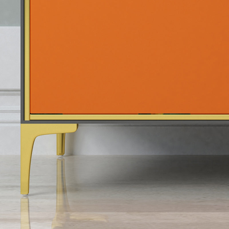 Modern Engineered Wood Sideboard Orange Cabinets Dining Server for Dining Room