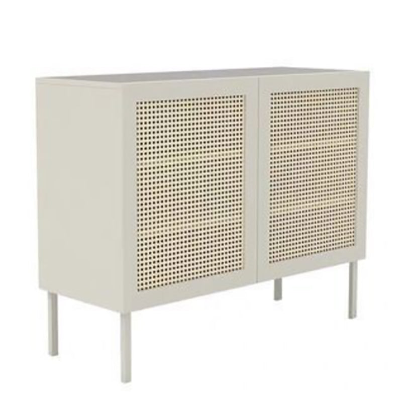 Rattan Pine Living Room Sideboard Cabinet Modern Server Cabinet with Storage