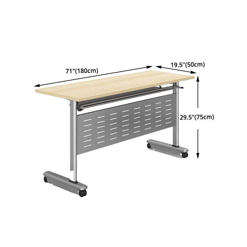 Contemporary Manufactured Wood Office Desk Rectangular Desk with Metal Frame