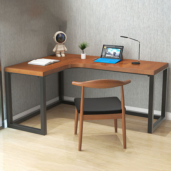 Solid Pinewood Home Writing Table Industrial L-Shape Office Table