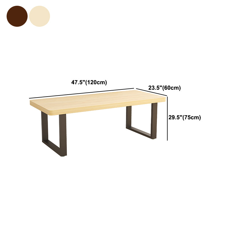 Industrial Rectangular Writing Desk Solid Wood Office Desk with Sled Base