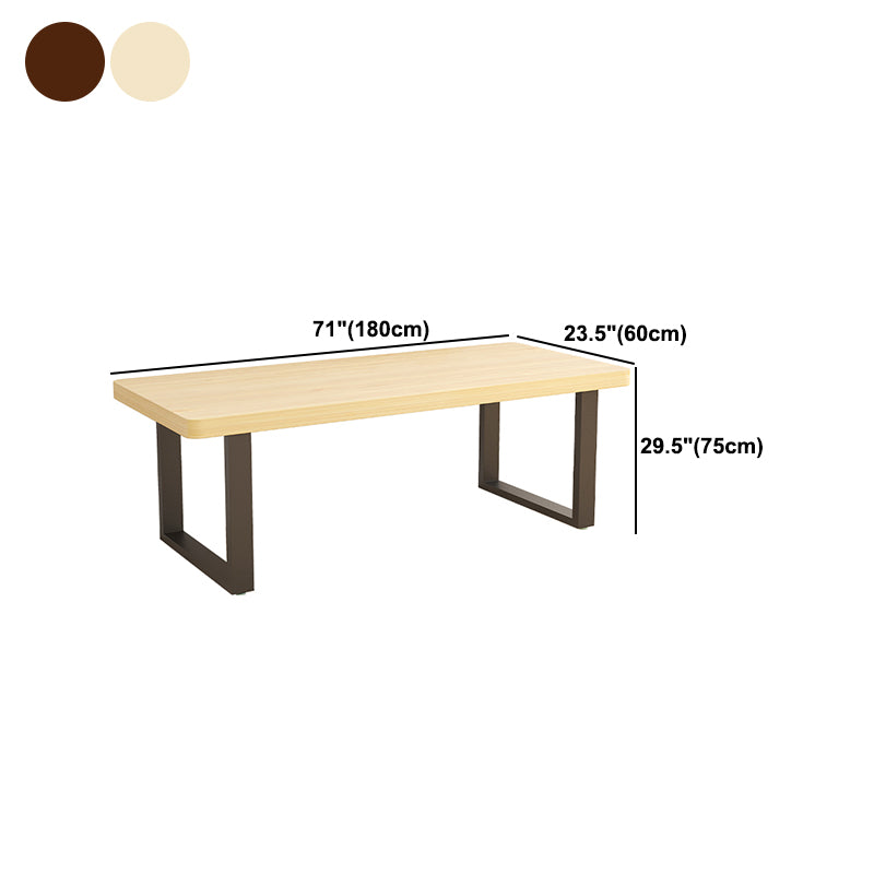 Industrial Rectangular Writing Desk Solid Wood Office Desk with Sled Base