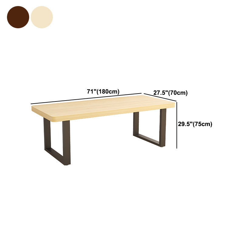 Industrial Rectangular Writing Desk Solid Wood Office Desk with Sled Base