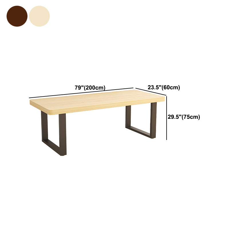 Industrial Rectangular Writing Desk Solid Wood Office Desk with Sled Base