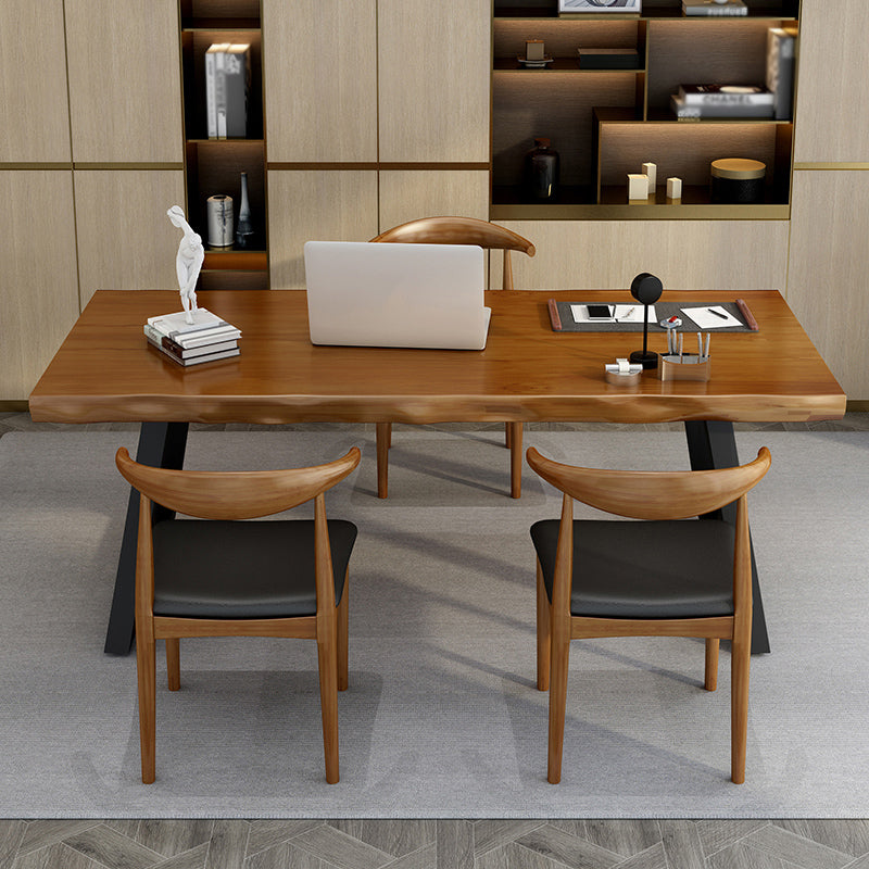 Modern Brown Top Office Desk Solid Wood Home Writing Desk for Office