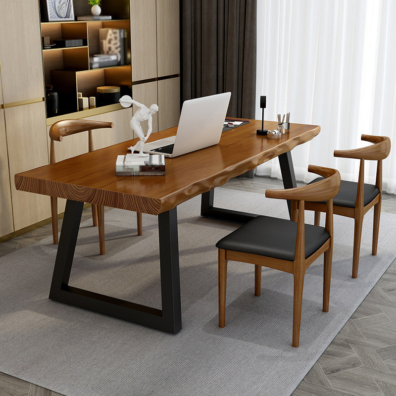 Modern Brown Top Office Desk Solid Wood Home Writing Desk for Office