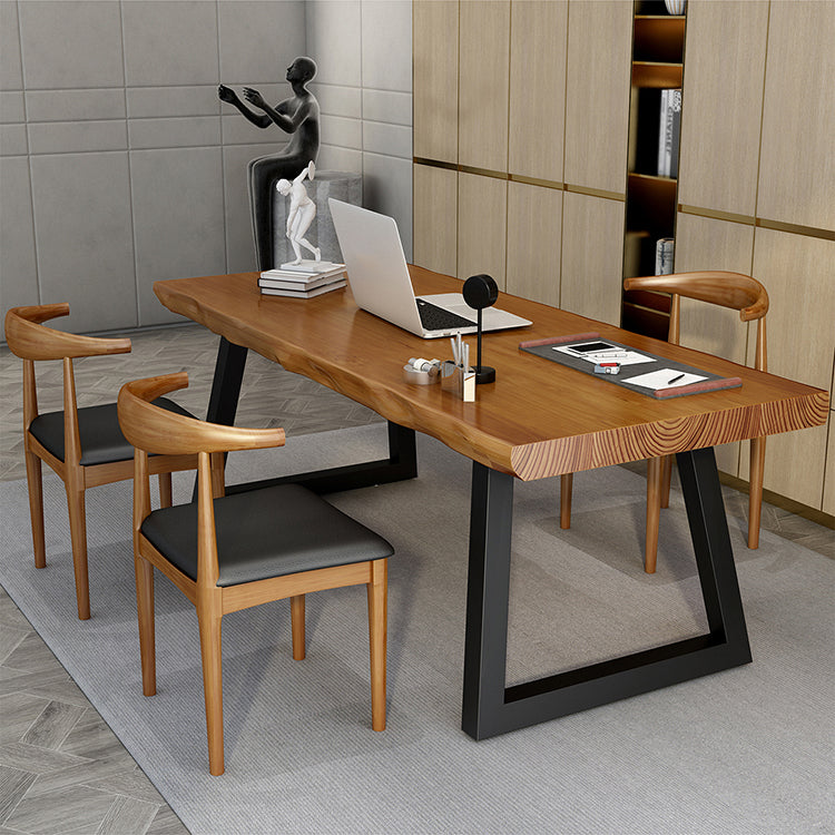 Modern Brown Top Office Desk Solid Wood Home Writing Desk for Office