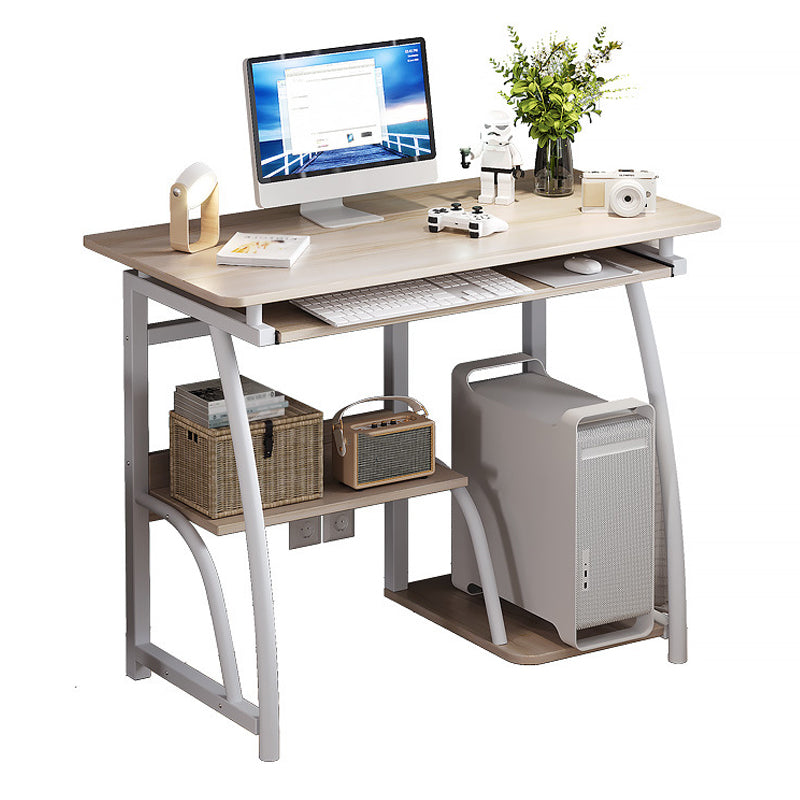 28-Inch Hight Desk Contemporary Rectangular Wooden Writing Desk with Keyboard Tray