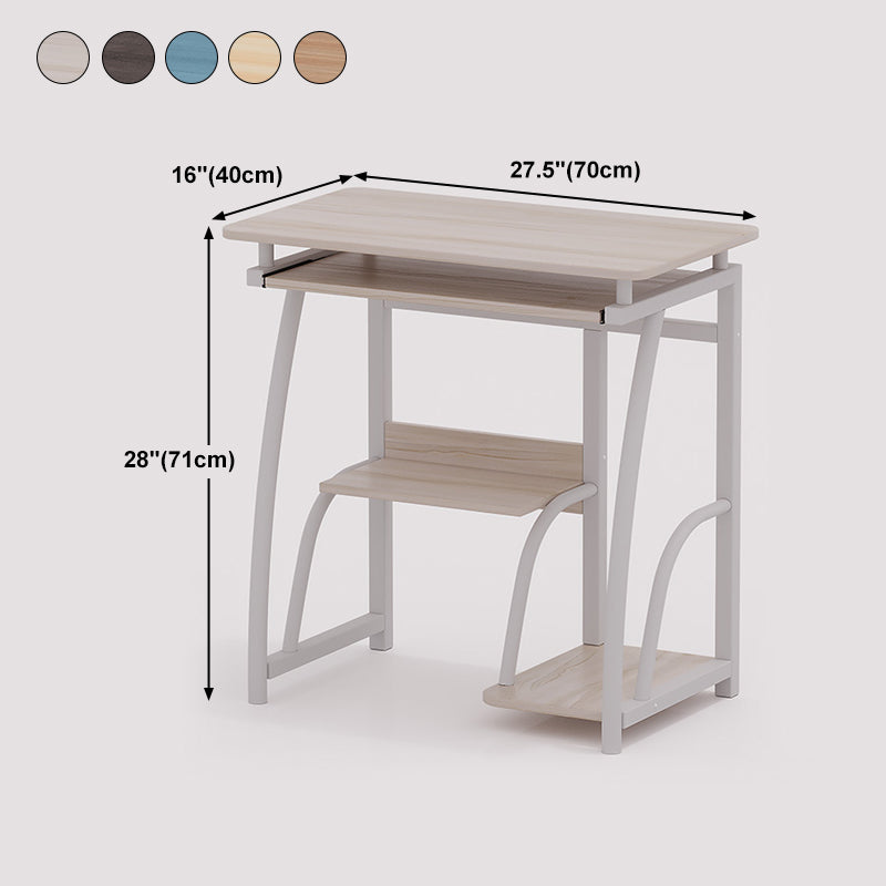 28-Inch Hight Desk Contemporary Rectangular Wooden Writing Desk with Keyboard Tray