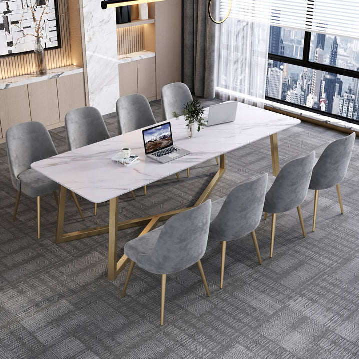 Rectangle Shape Modern Meeting Table Fixed Writing Table of Stone