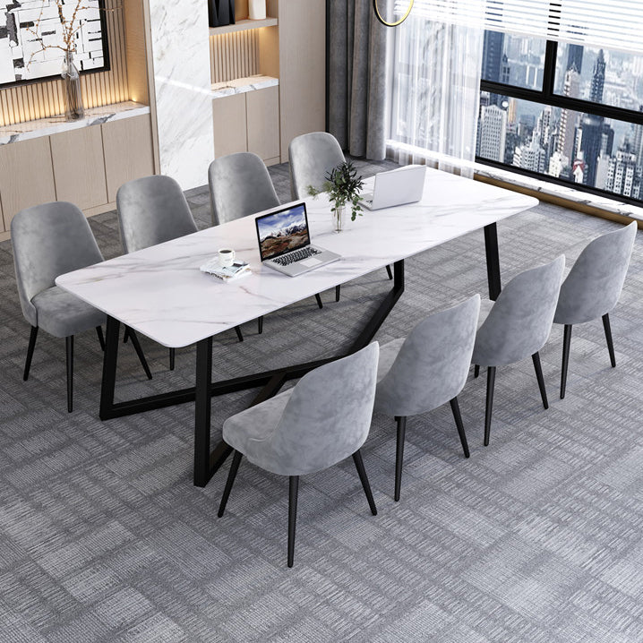 Rectangle Shape Modern Meeting Table Fixed Writing Table of Stone