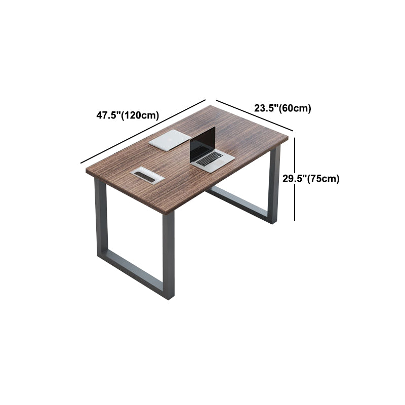 Industrial Manufactured Wood Office Desk Rectangular Desk with Metal Base