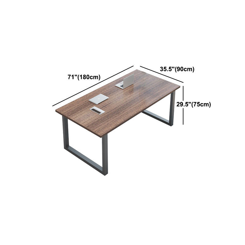 Industrial Manufactured Wood Office Desk Rectangular Desk with Metal Base