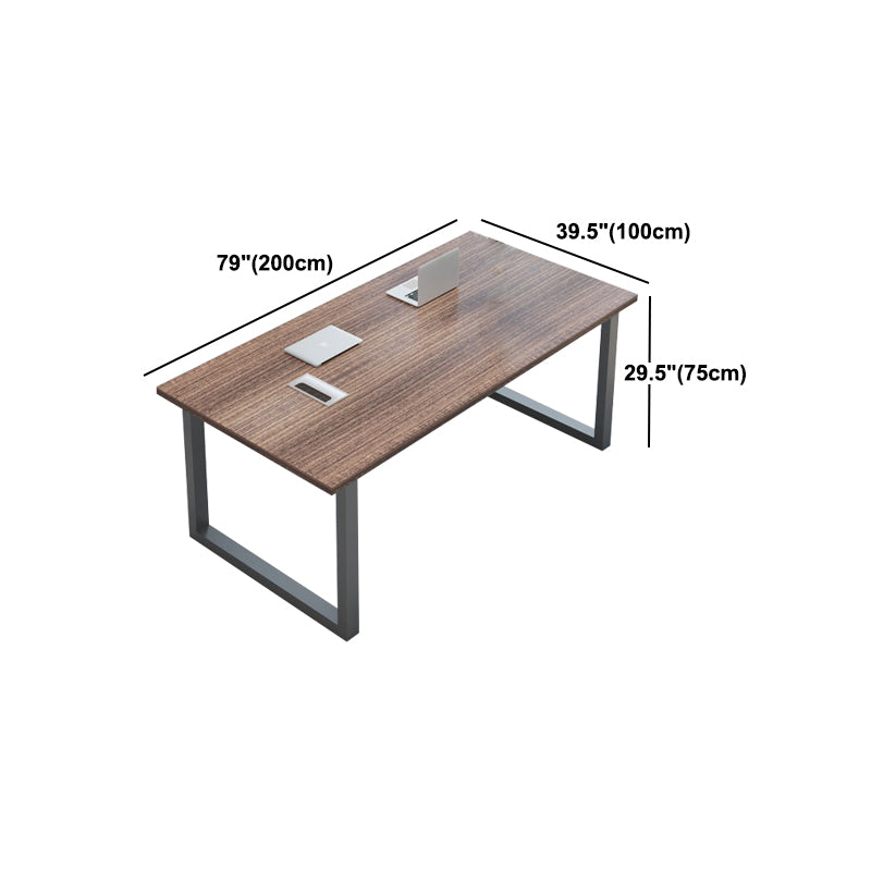 Industrial Manufactured Wood Office Desk Rectangular Desk with Metal Base