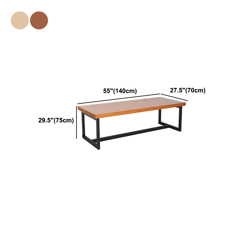 Rectangle Meeting Table Industrial Style Office Desk with Trestle Base