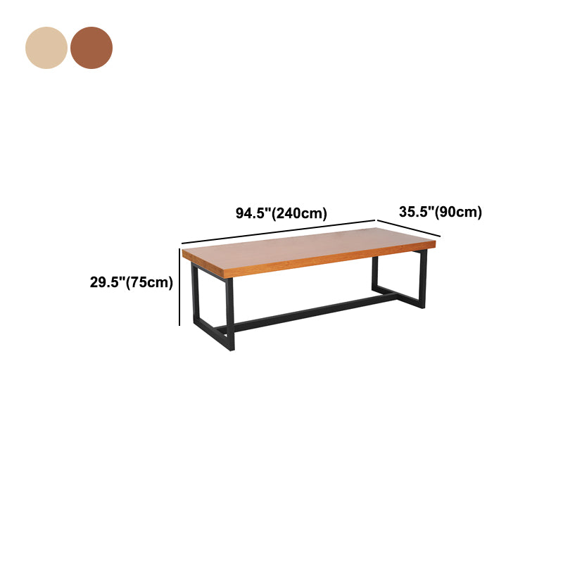 Rectangle Meeting Table Industrial Style Office Desk with Trestle Base