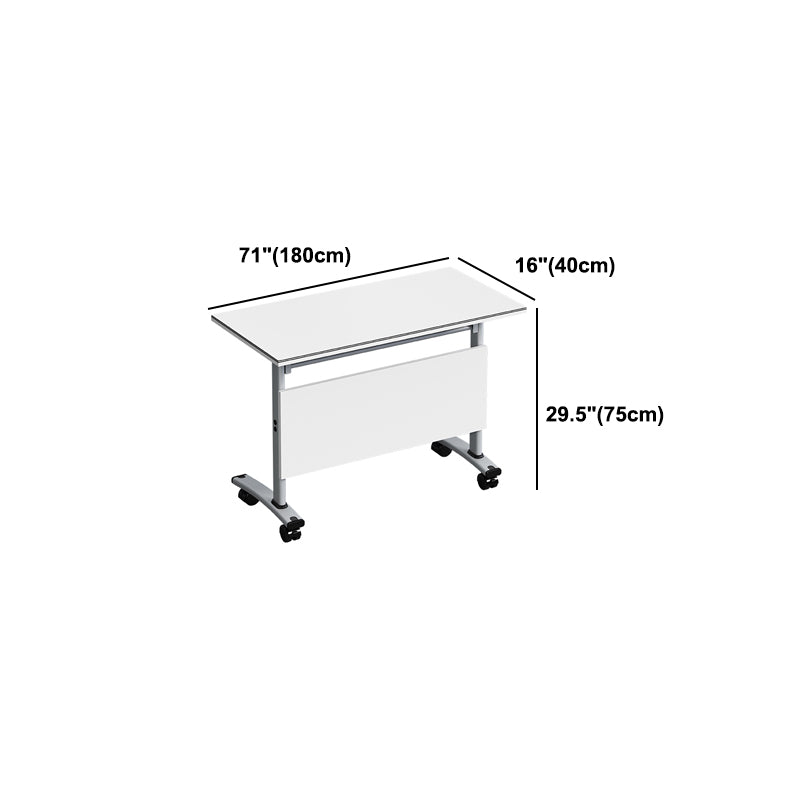 Modern Style Manufactured Wood Office Desk Rectangular Desk with Wheels