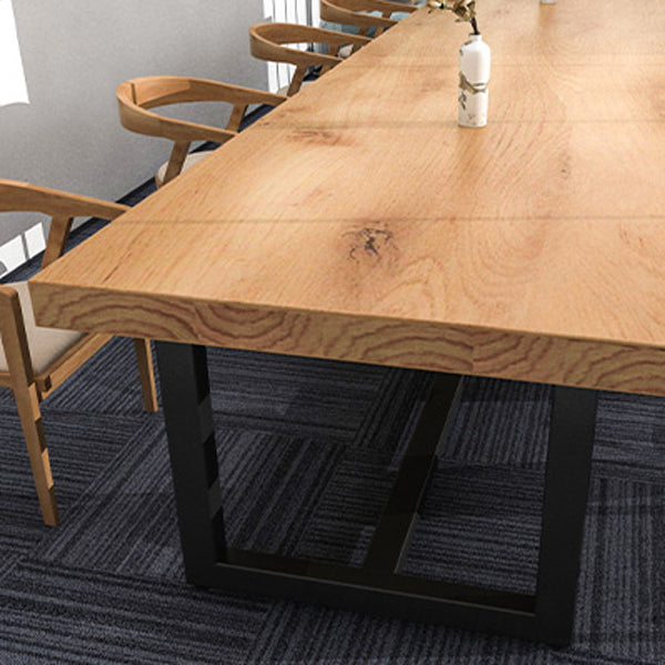 Rectangle Office Working Table Industrial Meeting Desk with Trestle Base