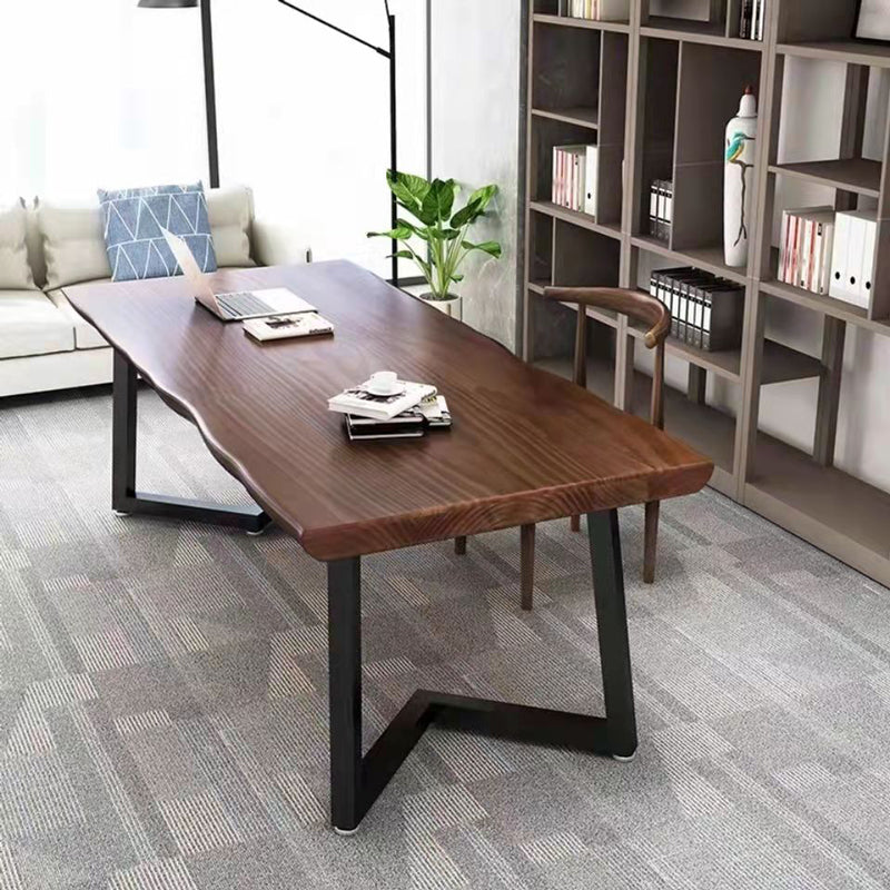 Solid Wood Home Writing Table Industrial Wood Color Working Desk