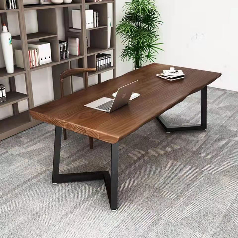 Solid Wood Home Writing Table Industrial Wood Color Working Desk