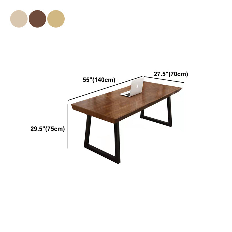 Rectangle Writing Table Industrial Solid Wood Office Desk with Seld Base