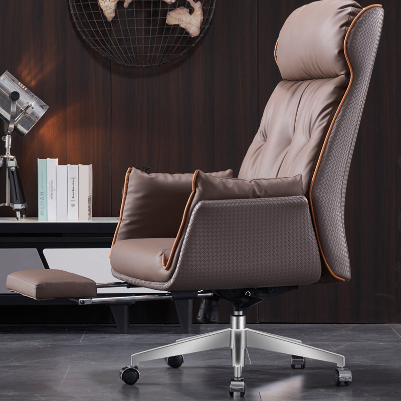 Modern Leather Executive Chair Tilt Mechanism High Back Office Chair