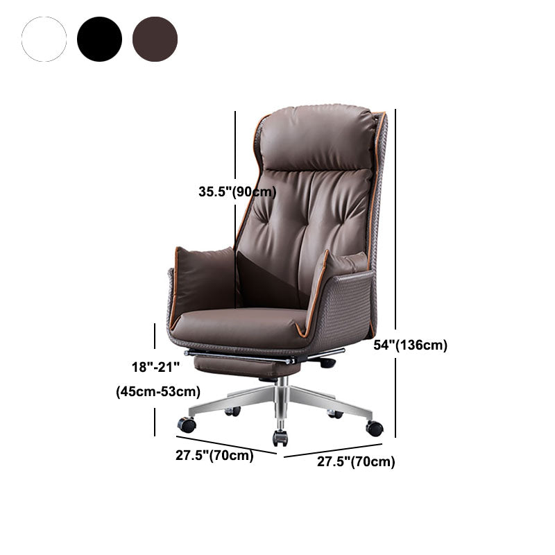 Modern Leather Executive Chair Tilt Mechanism High Back Office Chair