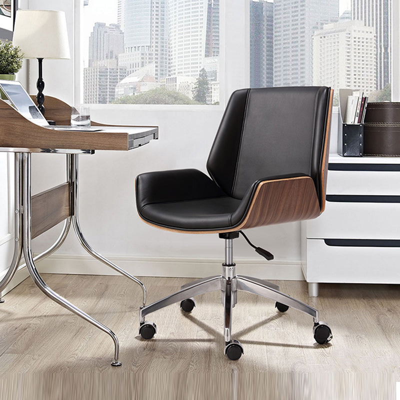 Contemporary Ergonomic Conference Chair Faux Leather Office Chair for Home Office