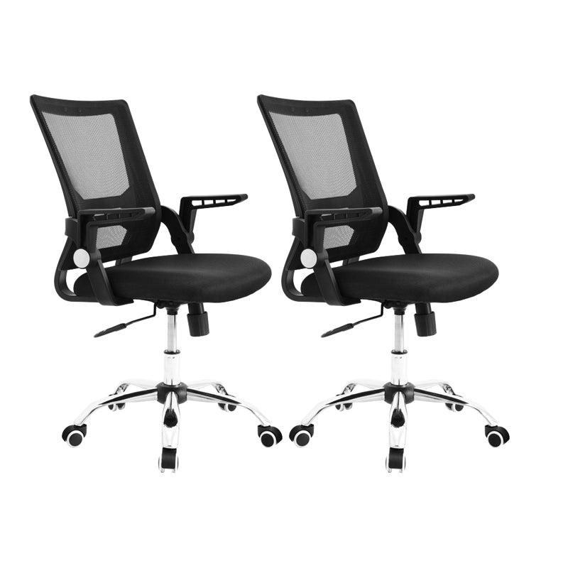 Modern Black Plastic Desk Chair with Mid Back Home Office Chair