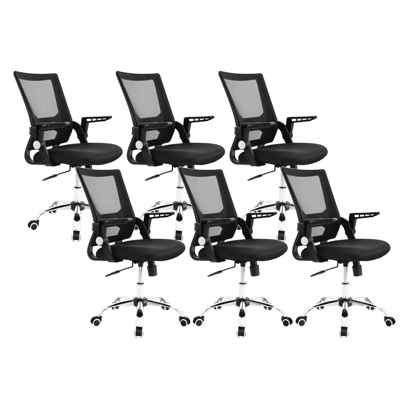 Modern Black Plastic Desk Chair with Mid Back Home Office Chair