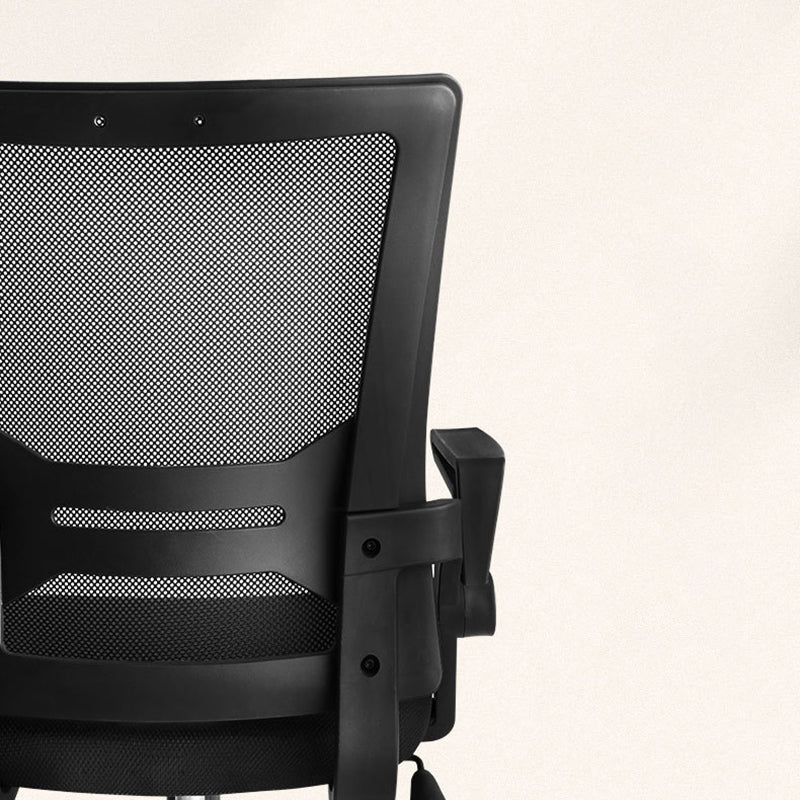 Modern Black Plastic Desk Chair with Mid Back Home Office Chair