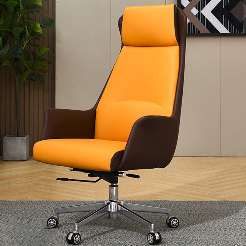 Modern Leather Executive Chair Adjustable Swivel Ergonomic Office Chair