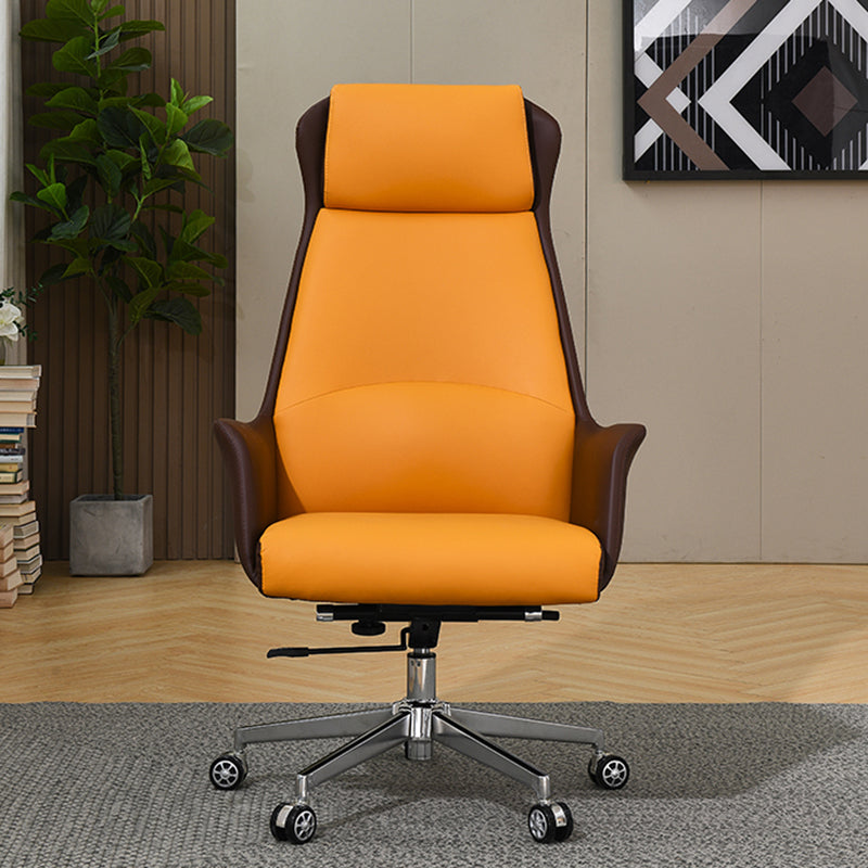 Modern Leather Executive Chair Adjustable Swivel Ergonomic Office Chair