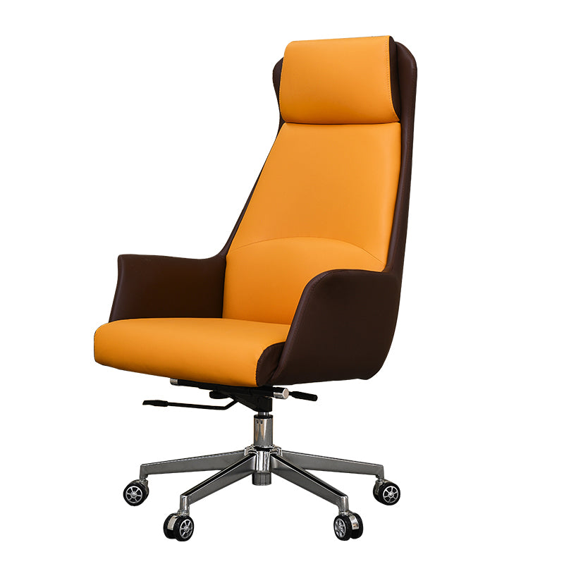 Modern Leather Executive Chair Adjustable Swivel Ergonomic Office Chair