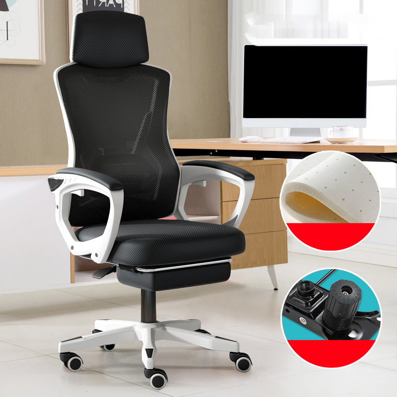 Contemporary Desk Chair High Back Wheels Nylon Fixed Arms Ergonomic Mesh Chair