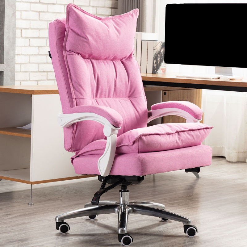 Metal Base Modern Office Chair with Wheels Executive Ergonomic Task Chair with Padded Arms