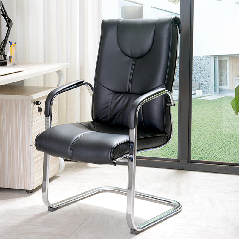 Modern Metal and Faux Leather Desk Chair with Hight Back Home Office Chair