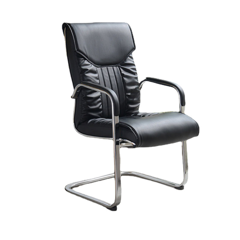 Modern Metal and Faux Leather Desk Chair with Hight Back Home Office Chair