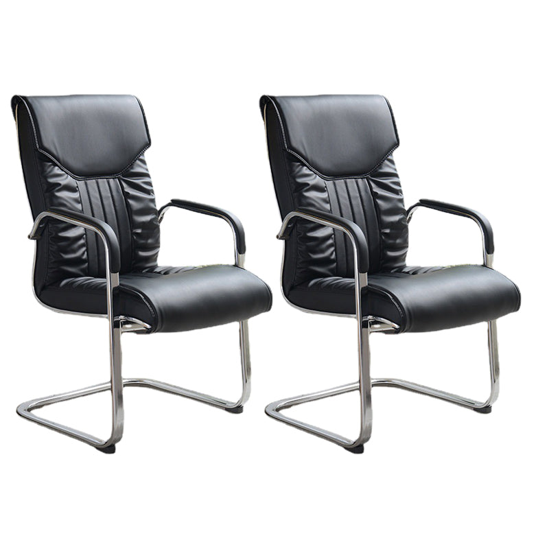 Modern Metal and Faux Leather Desk Chair with Hight Back Home Office Chair