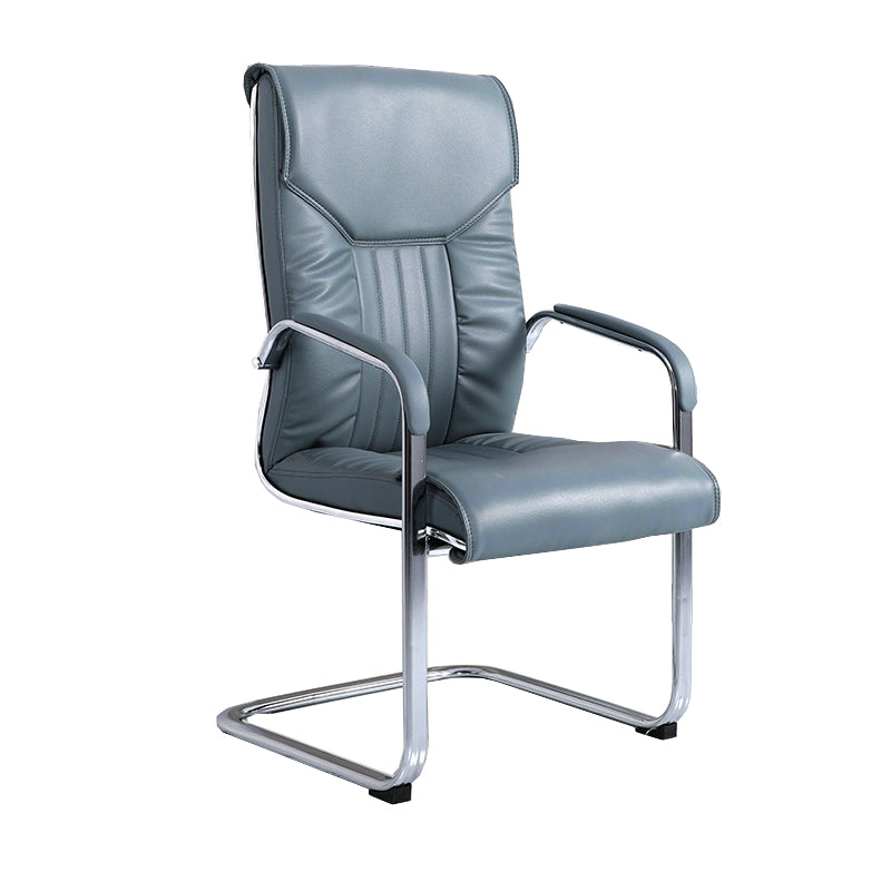 Modern Metal and Faux Leather Desk Chair with Hight Back Home Office Chair