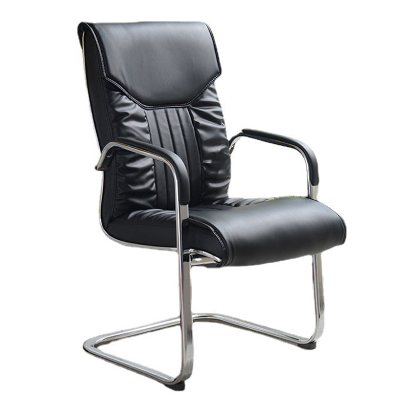 Modern Metal and Faux Leather Desk Chair with Hight Back Home Office Chair