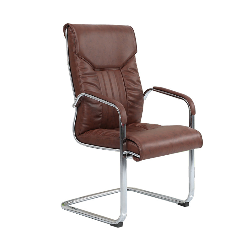 Modern Metal and Faux Leather Desk Chair with Hight Back Home Office Chair