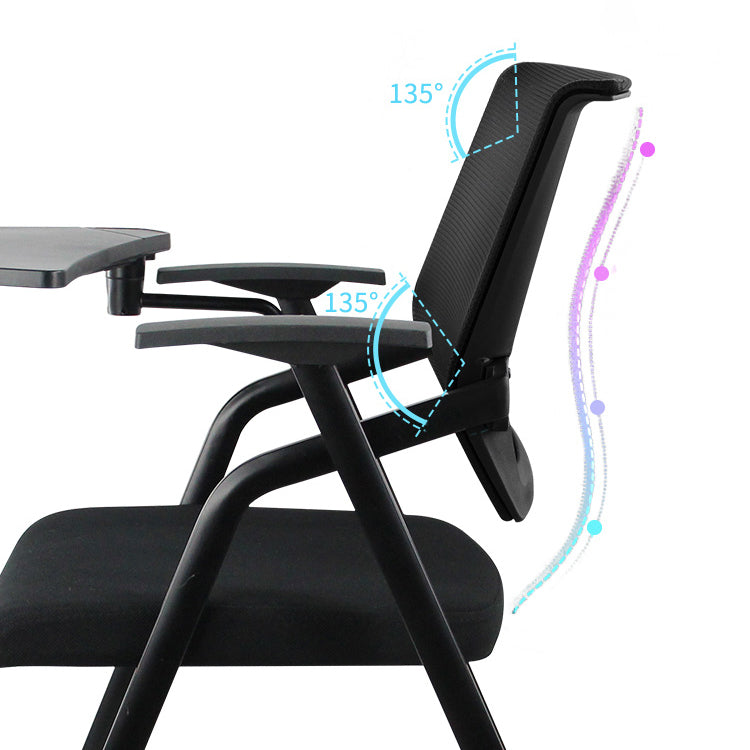 Mesh Mid Back Conference Chair No Wheels Fixed Arms Office Chair