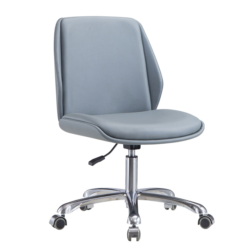 Faux Leather Task Chair Modern Adjustable Swivel Armless Office Chair