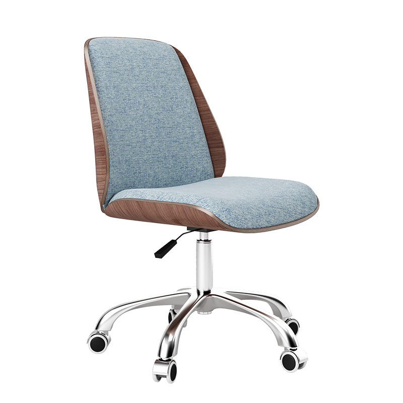 Faux Leather Task Chair Modern Adjustable Swivel Armless Office Chair