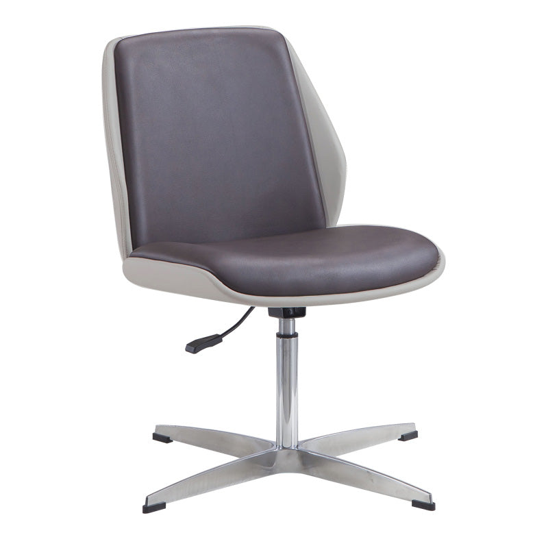 Faux Leather Task Chair Modern Adjustable Swivel Armless Office Chair