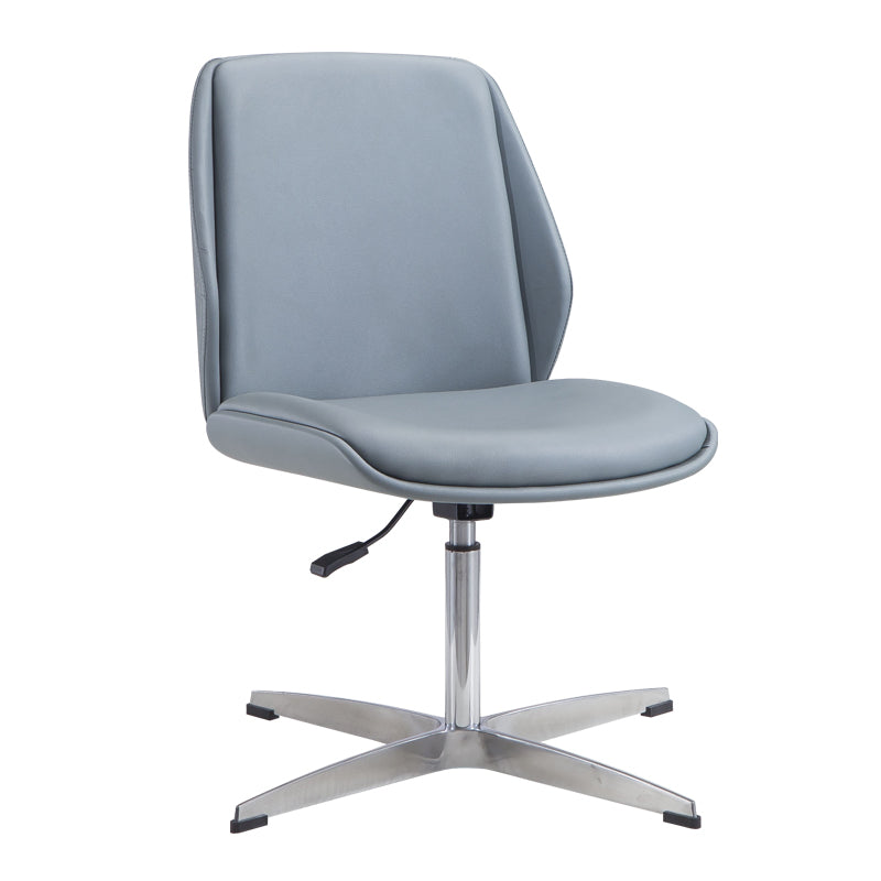 Faux Leather Task Chair Modern Adjustable Swivel Armless Office Chair